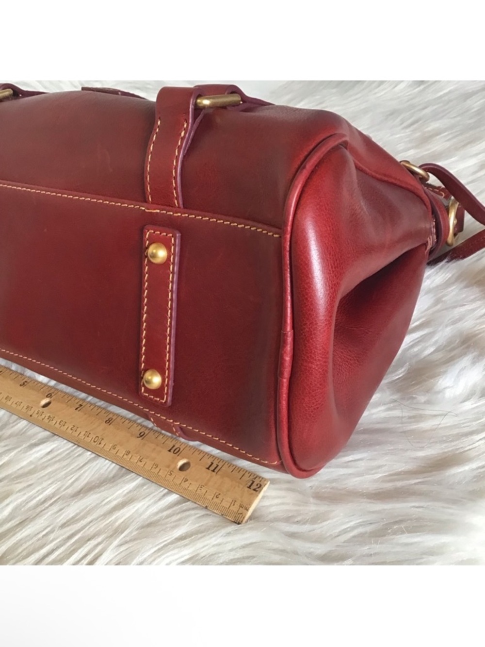 Dooney and Bourke Florentine Satchel in Bordeaux - Picture 6 of 16